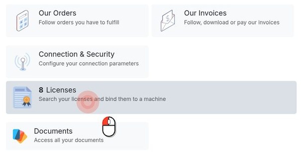 Licenses on the customer portal