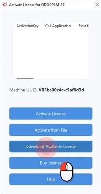 Download Available License button